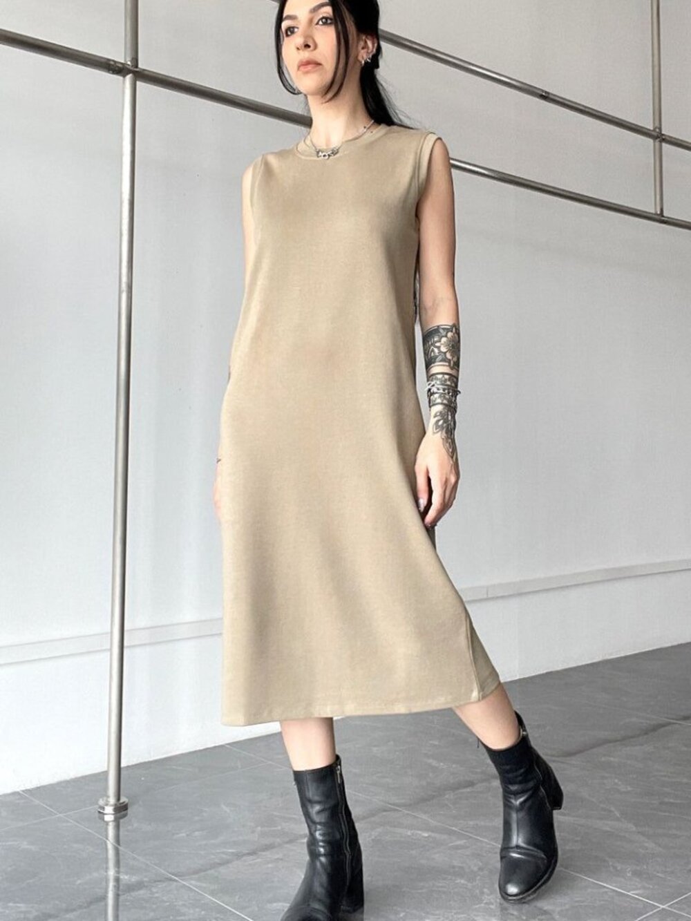 Wisp Sleeveless Knit Dress Noctex Moss Green - M